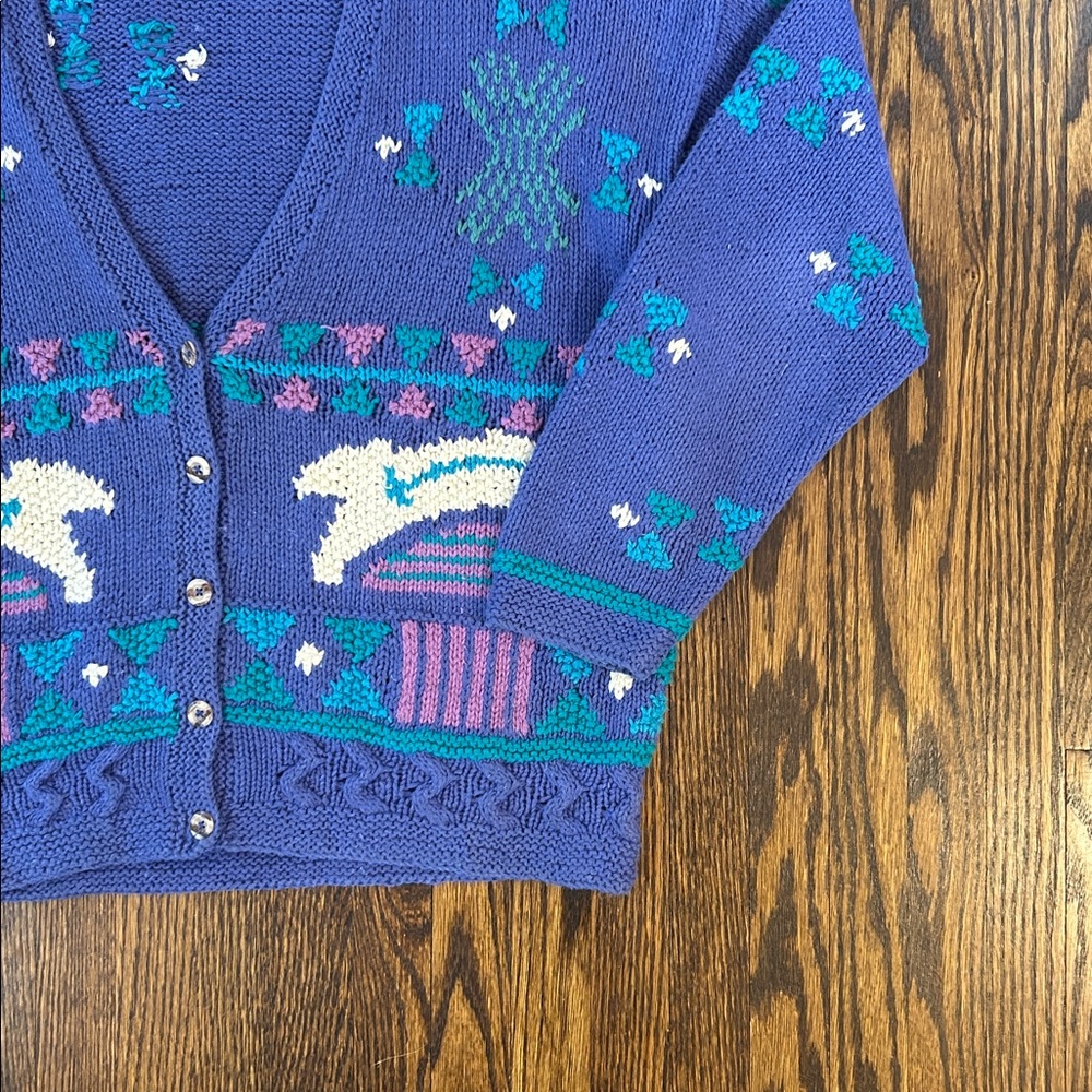 Vintage 90s Knit Cardigan Sweater - Picture 4 of 9